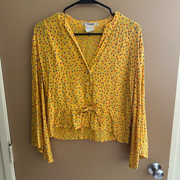 Vintage Guy Laroche Yellow Blouse - Picture 1 of 5
